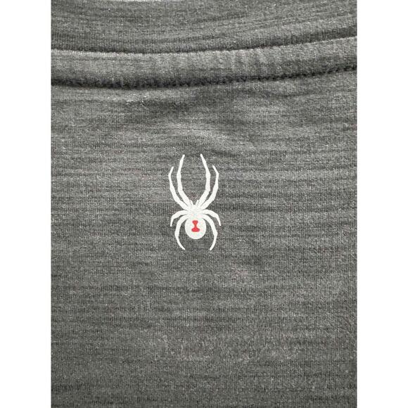 Spyder Black Zipper Pocket Short Sleeve Crew Neck Stretchy Athletic TShirt Large - Picture 2 of 9